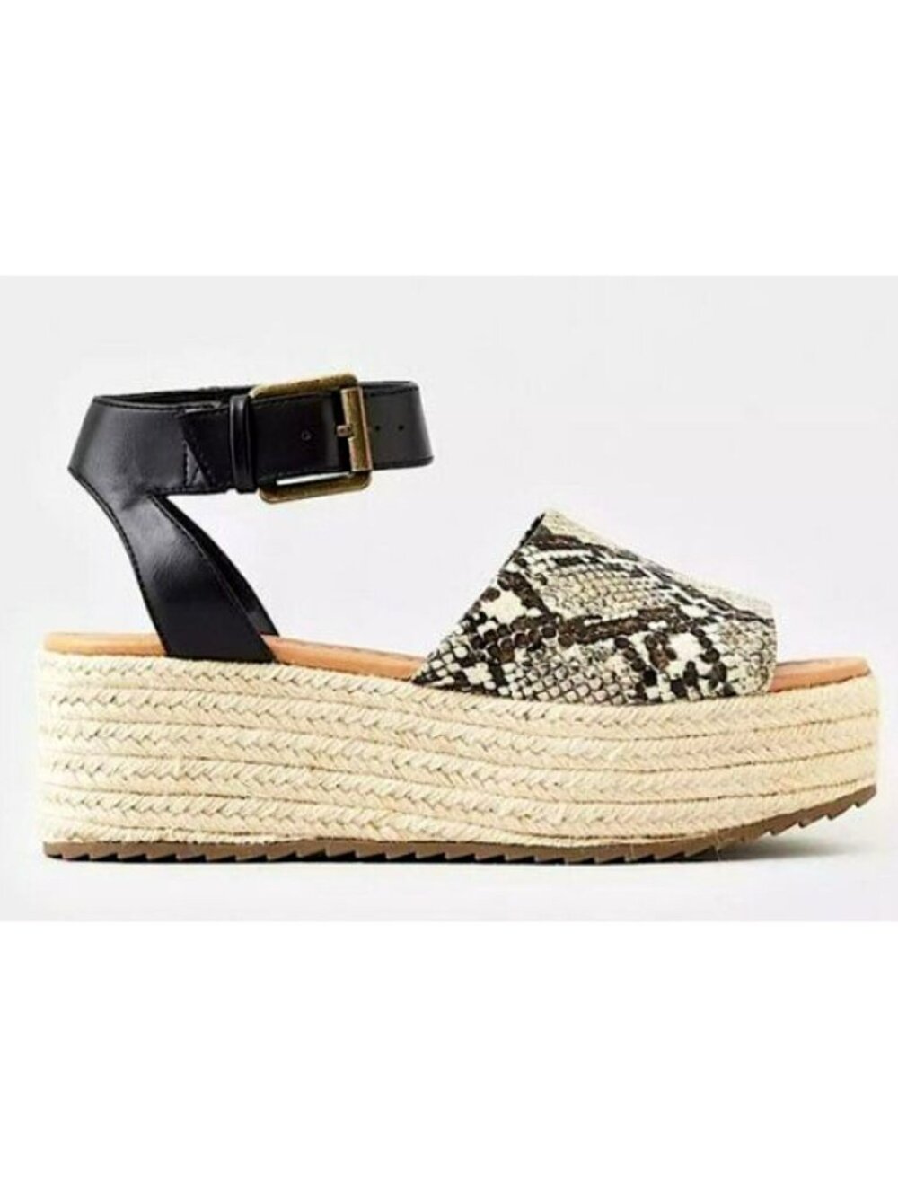 American Eagle Outfitters Snakeskin Espadrille Platform Sandals Women's 8, NWOB - Picture 3 of 12